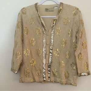 Storybook Knits Gold Sequin Cardigan